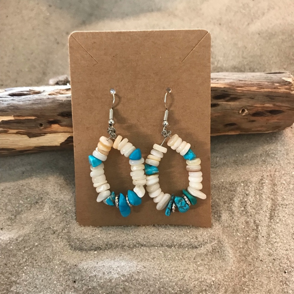 Handmade turquoise earrings.